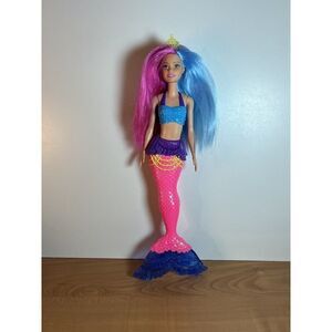 Mattel Barbie Dreamtopia Pink Blue Hair Mermaid Doll Bright Colors Crown